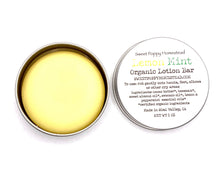 Load image into Gallery viewer, 100% natural lemon mint scented lotion bar