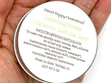 Load image into Gallery viewer, Lemongrass lotion bar in palm