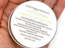 Load image into Gallery viewer, Lemongrass lotion bar in palm
