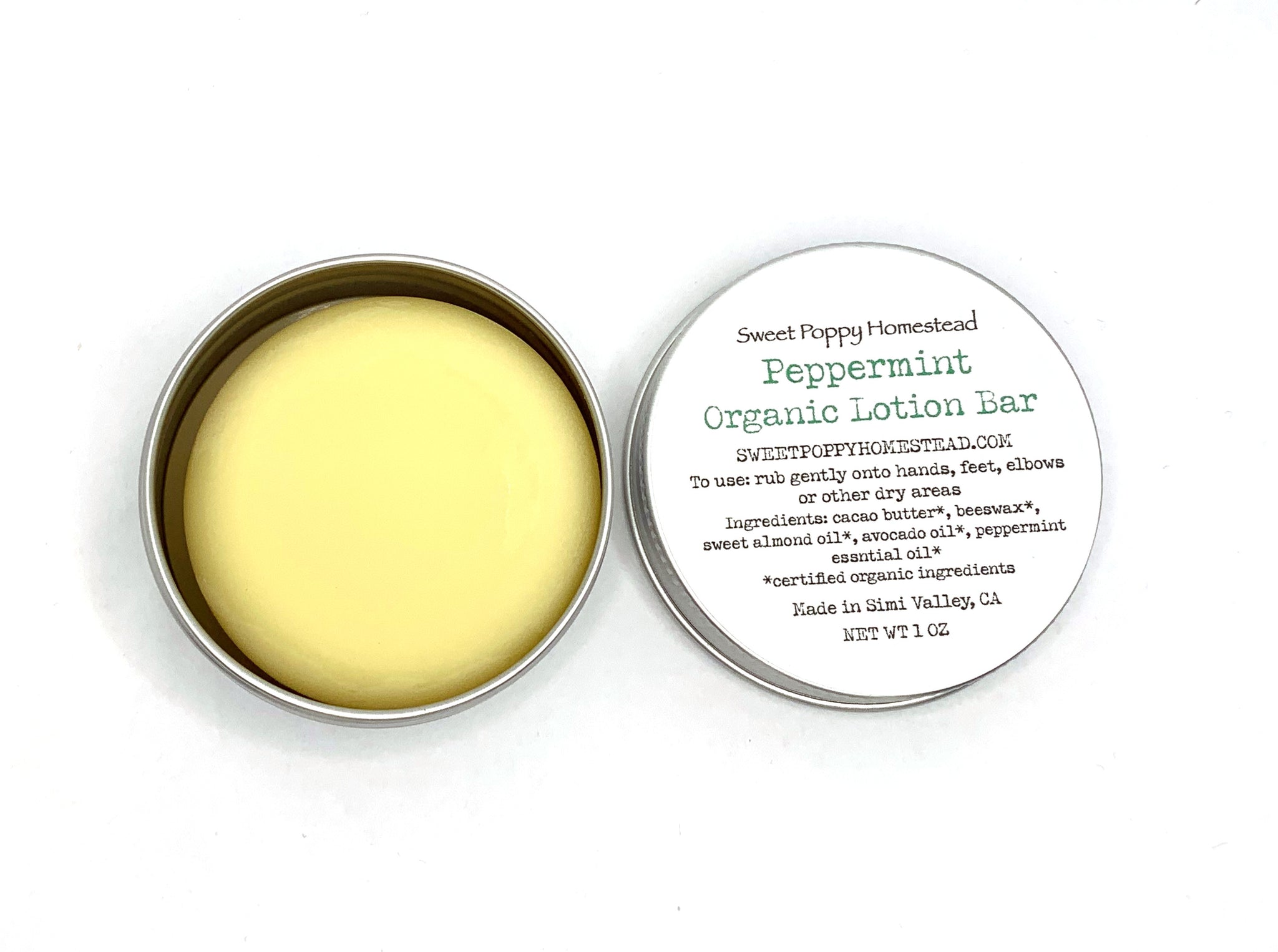 Zero Waste Organic Peppermint Solid Lotion Bar – SWEET POPPY HOMESTEAD