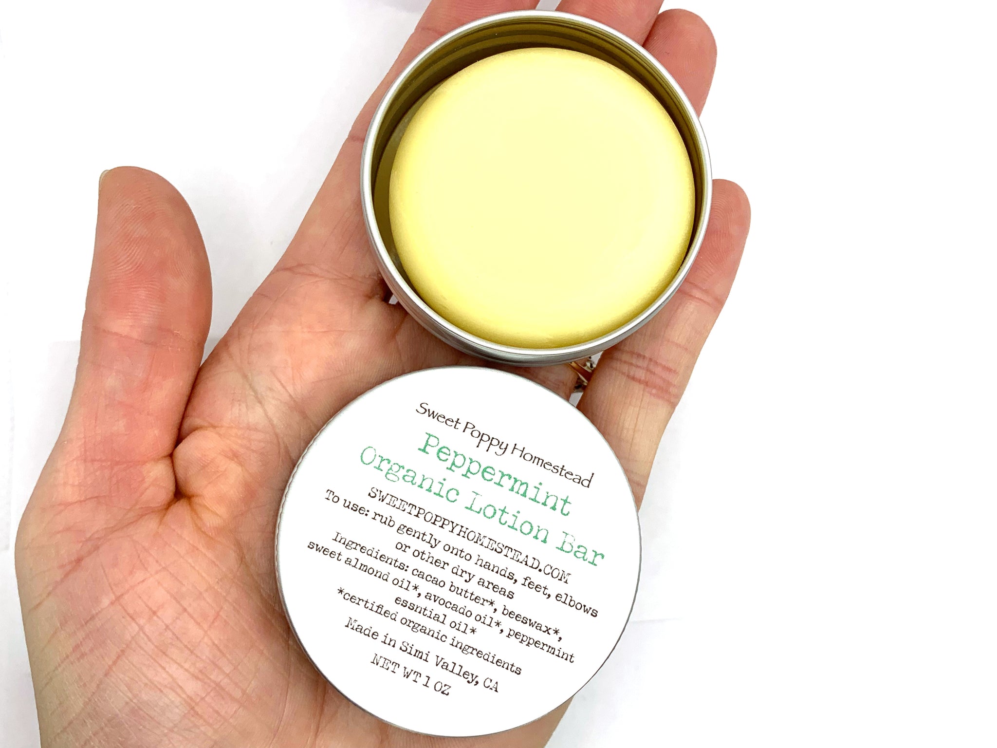 Zero Waste Organic Peppermint Solid Lotion Bar – SWEET POPPY HOMESTEAD